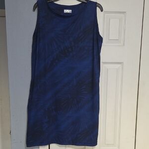 Columbia Blue and Black Dress With Pockets 36" Length